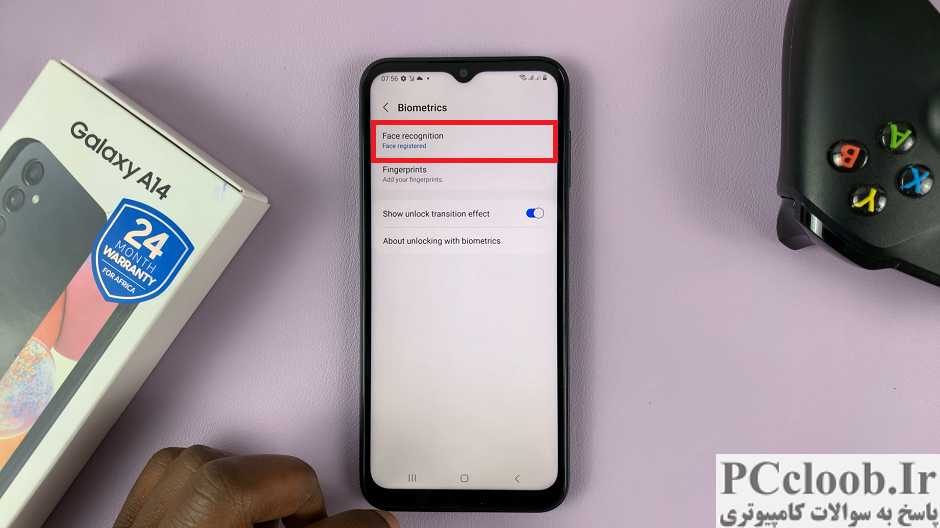 قفل چهره را در Samsung galaxy a54 5g تنظیم کنید