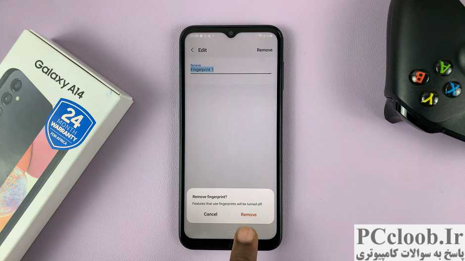 چگونه اثر انگشت را در Samsung Galaxy a14 حذف کنیم