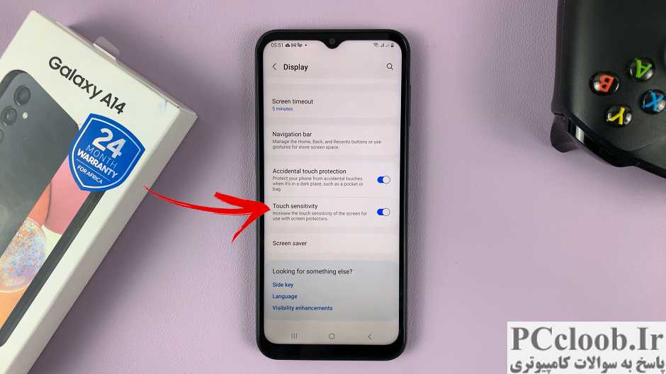 چگونه حساسیت لمسی را در Samsung galaxy a14 افزایش دهیم