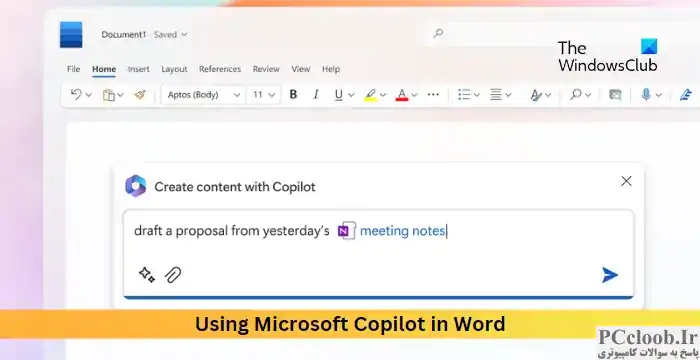 استفاده از Microsoft Copilot در Word