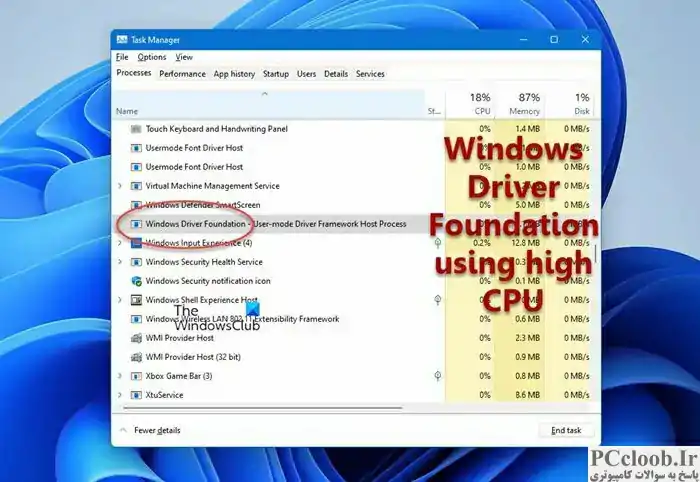 Windows Driver Foundation با استفاده از CPU بالا