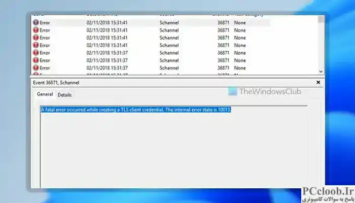 هنگام ایجاد اعتبار مشتری TLS یک خطای مرگبار رخ داد